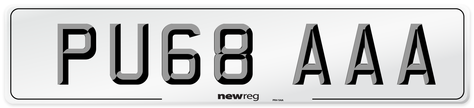 PU68 AAA Number Plate from New Reg